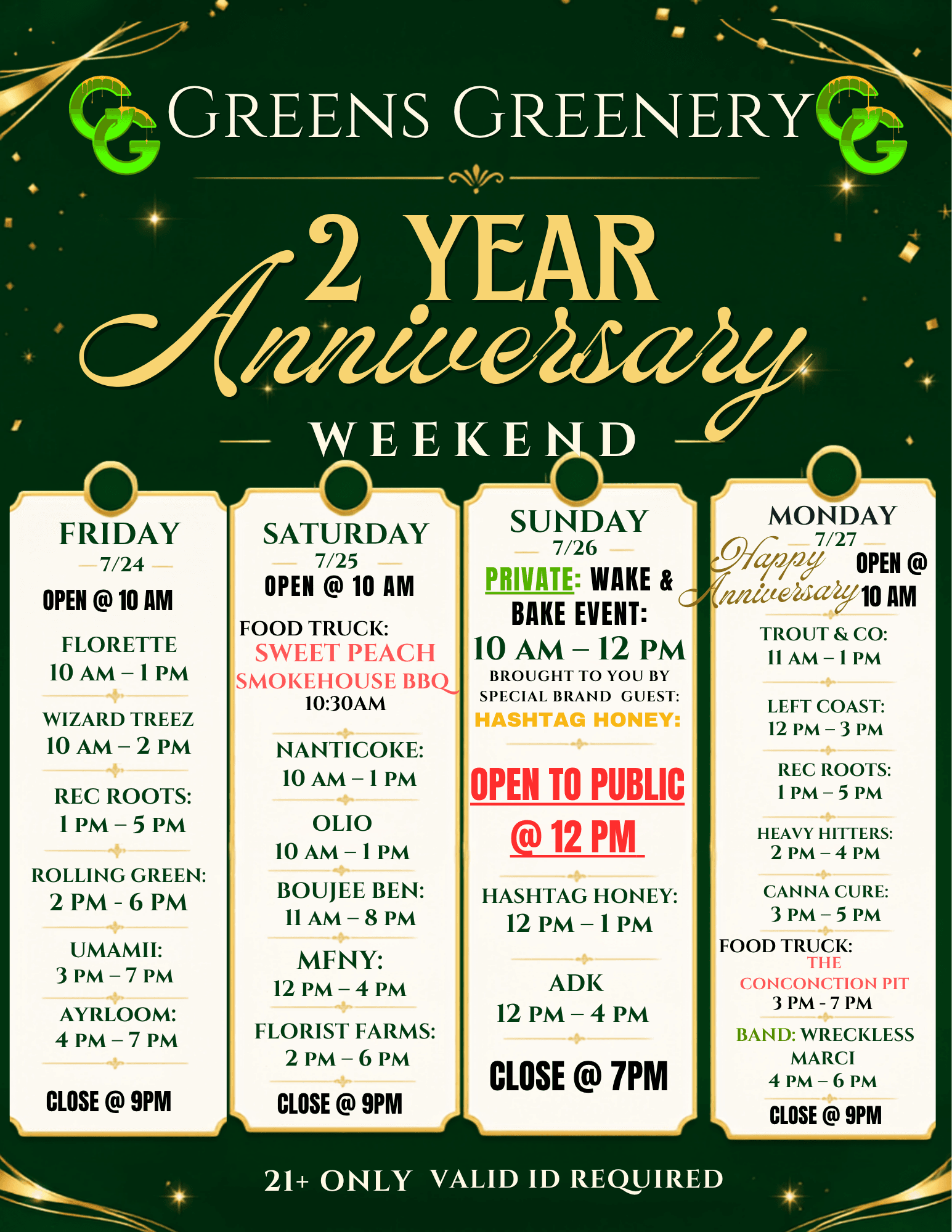 2 Year Vendor Schedule green